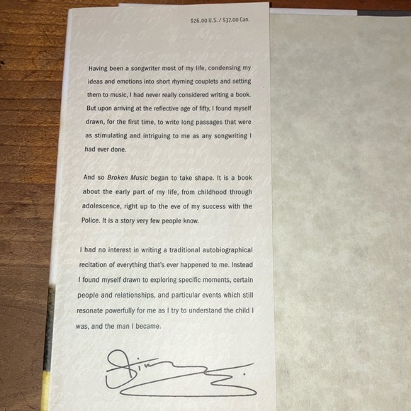 Sting 'Broken Music' Memoir Book - Picture 5 of 14